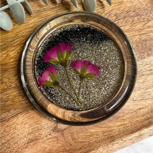 Handmade Floral Glass Ring Dish